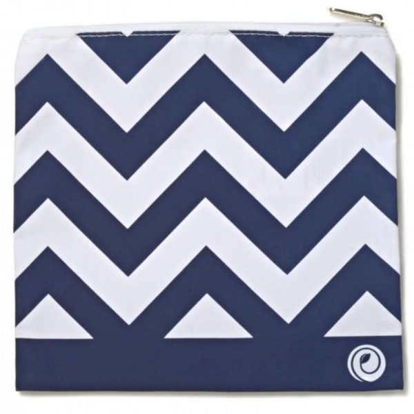 Navy Chevron LunchSkins Reusable Zip Bag